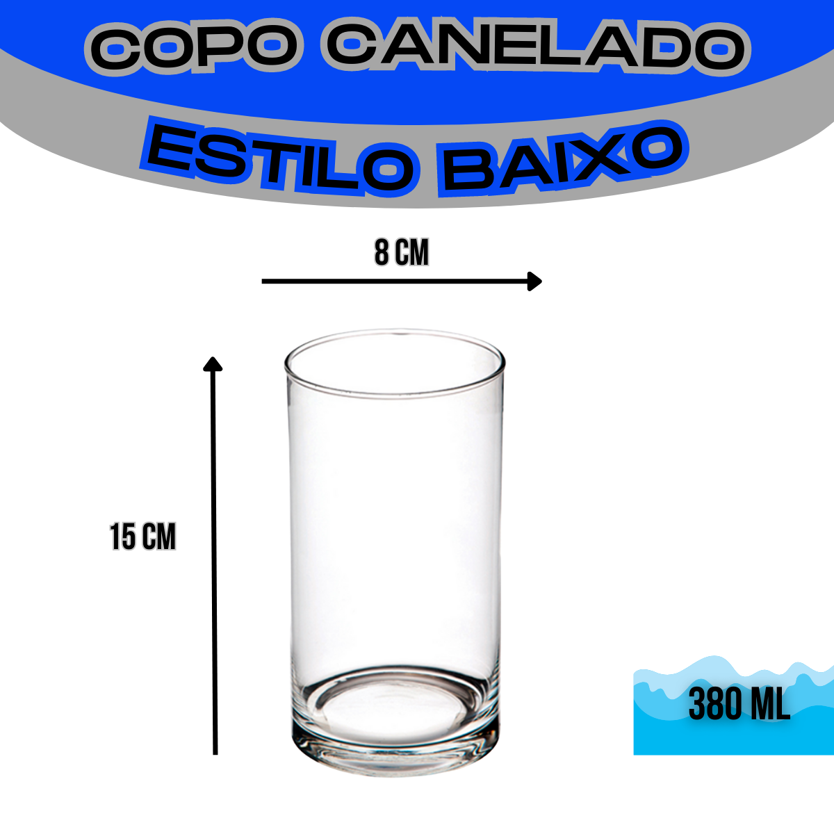 Kit 6 Copos Grande De Vidro Grosso Resistente Com 525 Ml - E-Shop Diamond