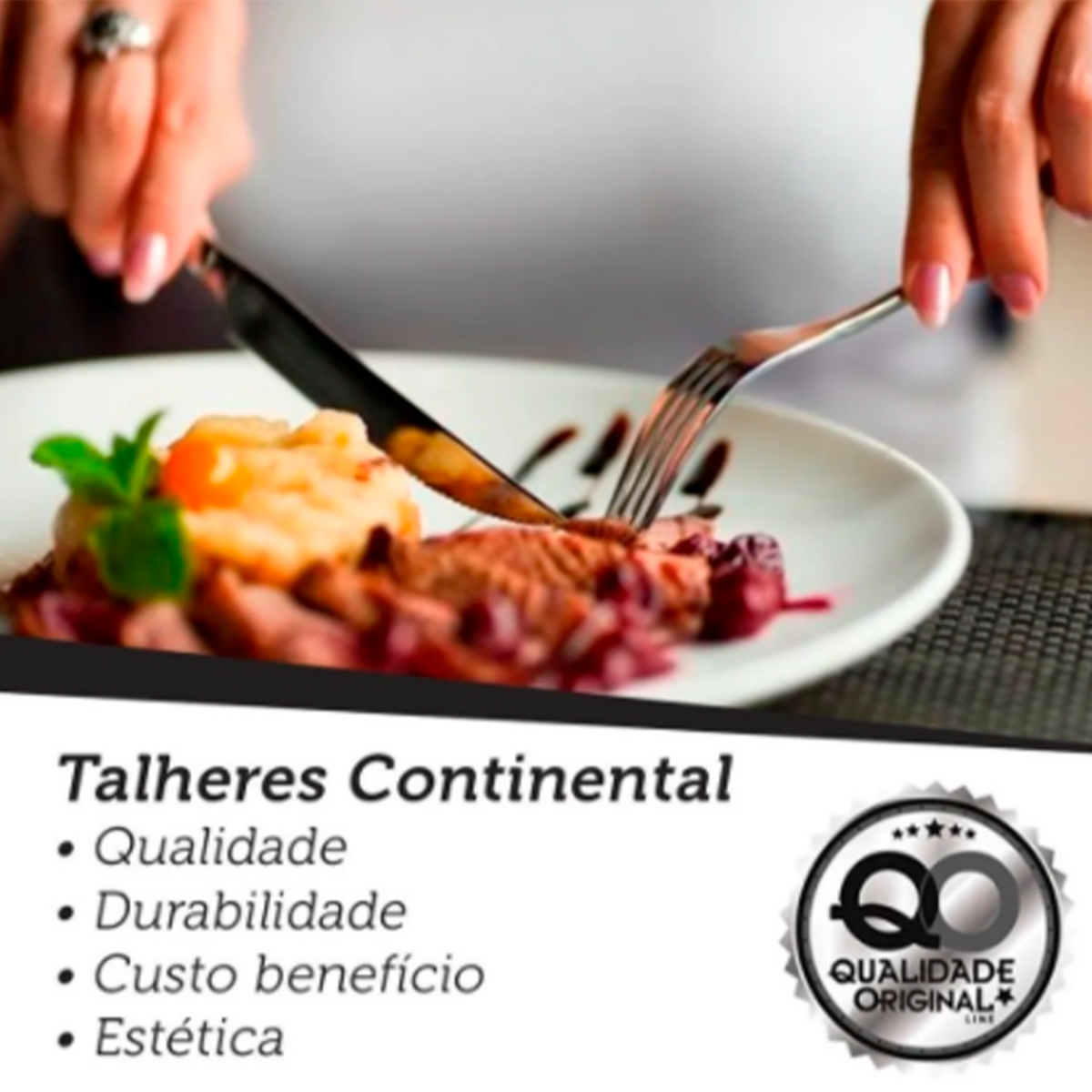 Jogo Garfo Faca Colher 25 Peças Restaurante Buffet Talheres